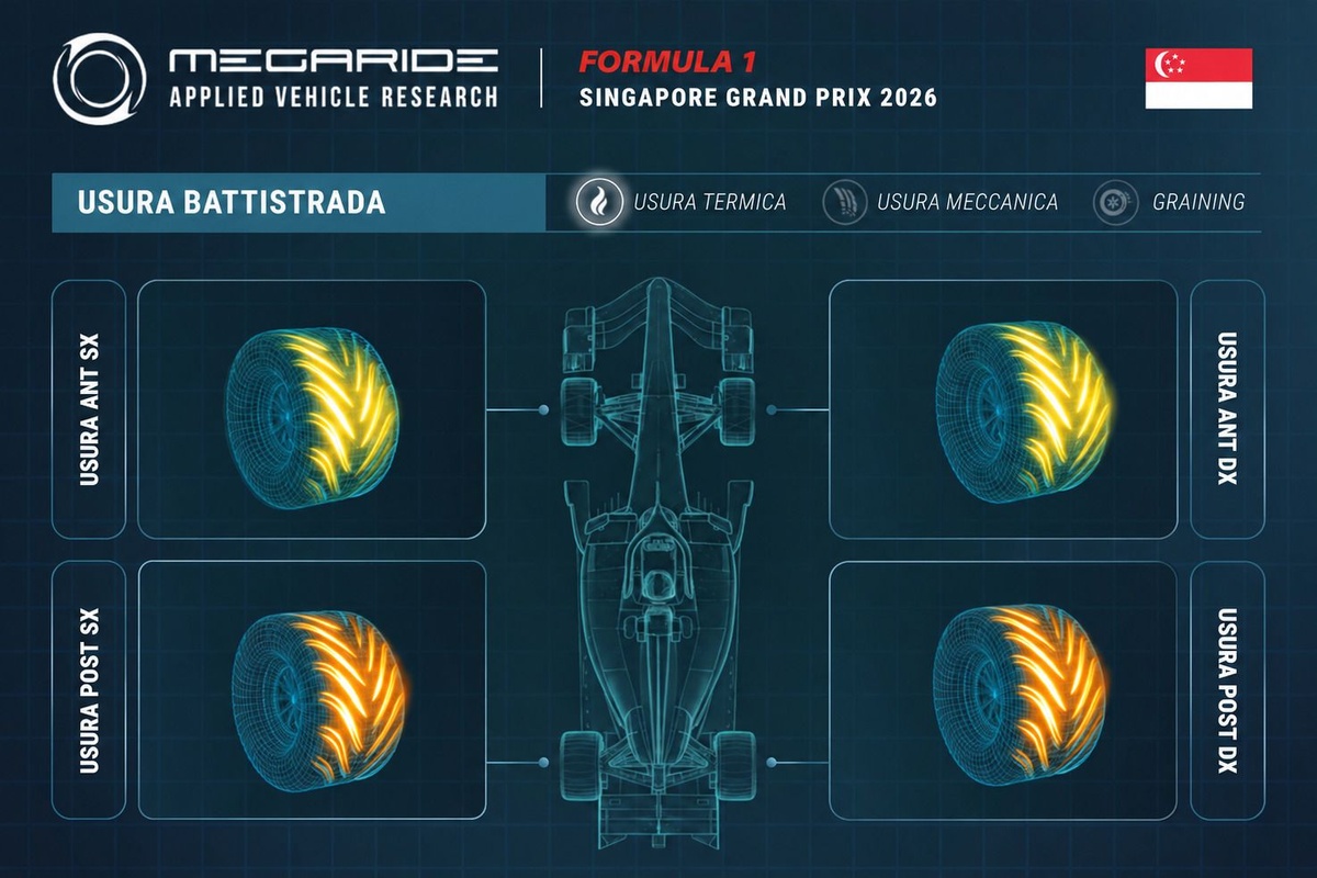 F1 | Simulazione MegaRide: a Singapore si lotta contro il surriscaldamento delle gomme posteriori