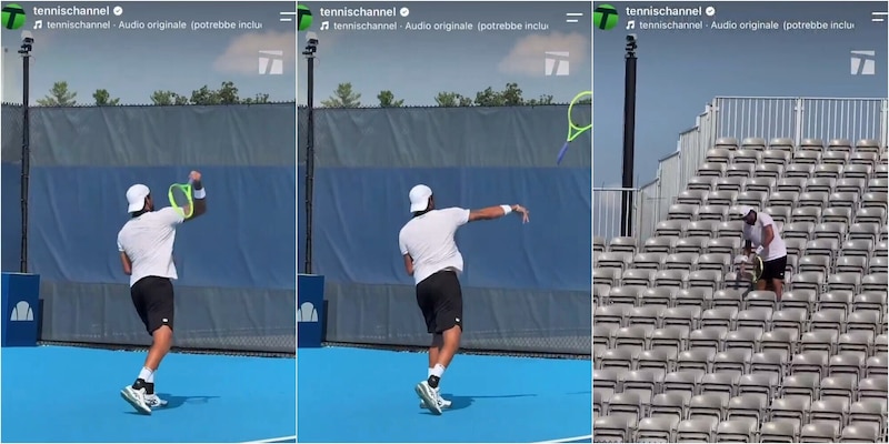 Berrettini non contiene la rabbia a Cincinnati: scaglia la racchetta sugli spalti durante l'allenamento