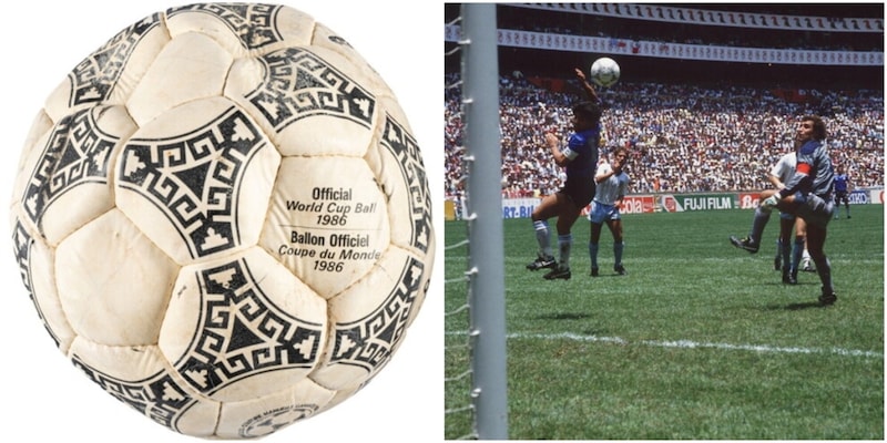 Venduto il pallone della "Mano di Dio" e del "Gol del secolo" di Maradona: cifra super, ma non è record