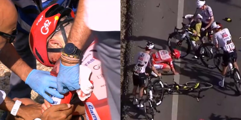 Clamoroso alla Vuelta: caduta e ritiro per Pogacar