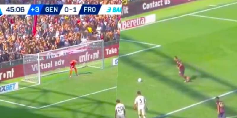 Genoa-Frosinone, ecco il primo rigore del campionato: Colombo lo sbaglia