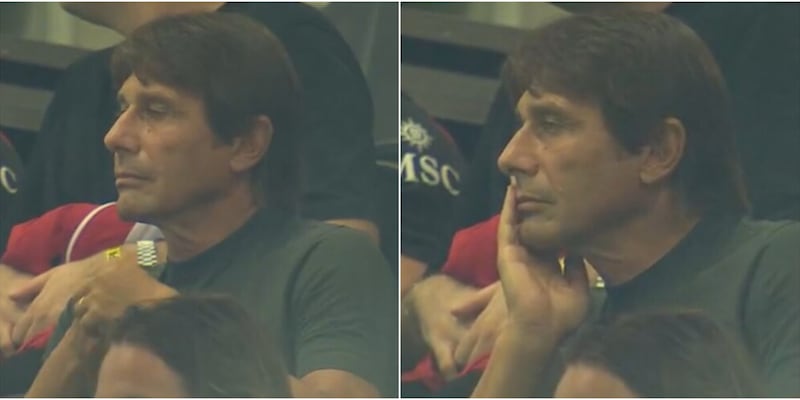 Conte presente a San Siro per Milan-Benfica: le immagini