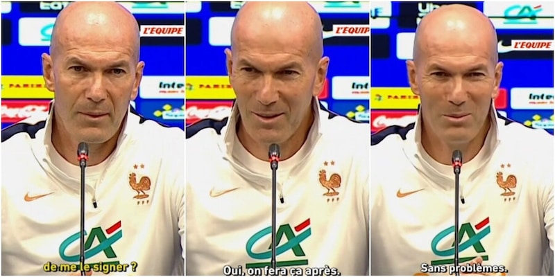 Il giornalista turco spiazza Zidane in conferenza stampa: "Mi farebbe un autografo?"