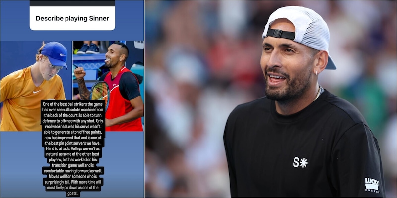 Ora Kyrgios cerca la redenzione su Sinner: "Passerà alla storia come il GOAT"