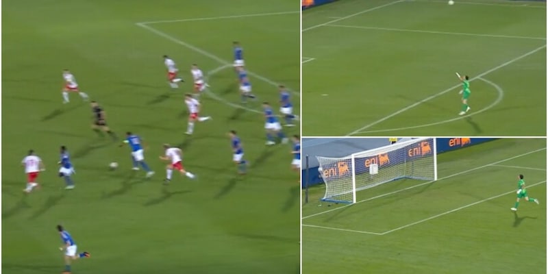 Ndour, gol pazzesco da 70 metri: la parabola che spiazza il portiere della Polonia