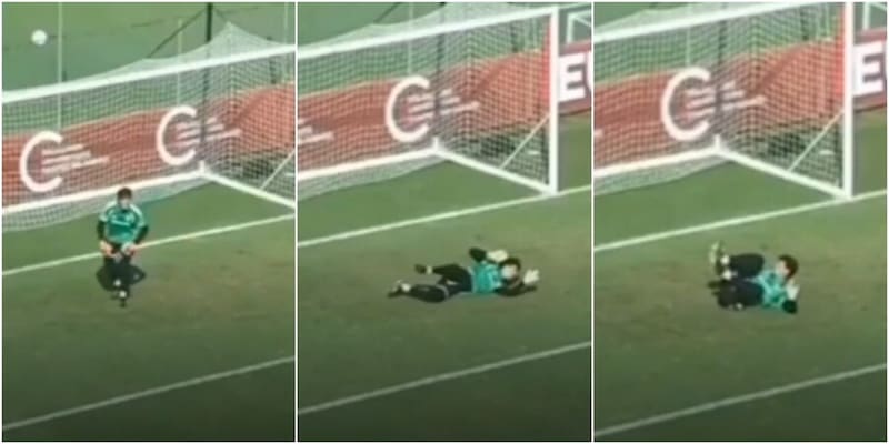 Il momento esatto dell'infortunio di Svilar a Trigoria: si tuffa a terra e...