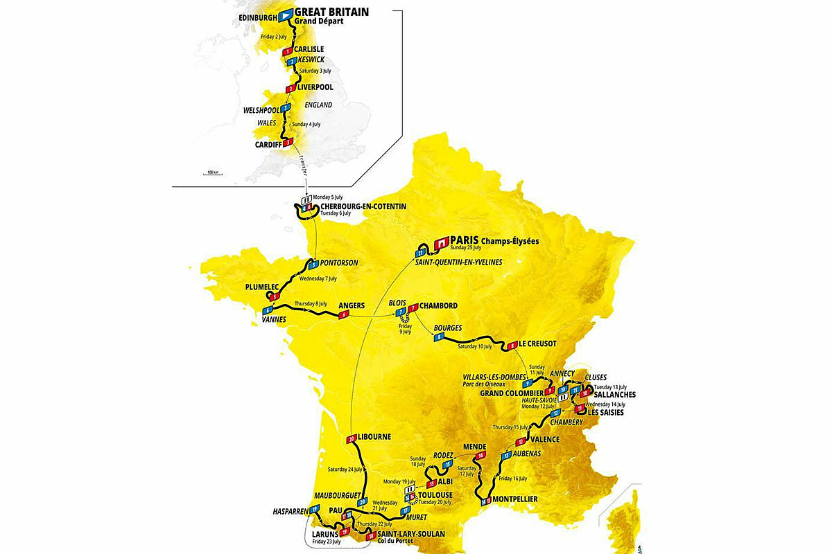 Due crono e finale moscio: ecco il percorso del Tour de France 2027