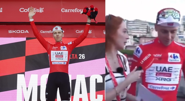 Vuelta, Pogacar messo in imbarazzo dall'influencer Erola Jons: «Perché vai in iperventilazione quando mi vedi?»