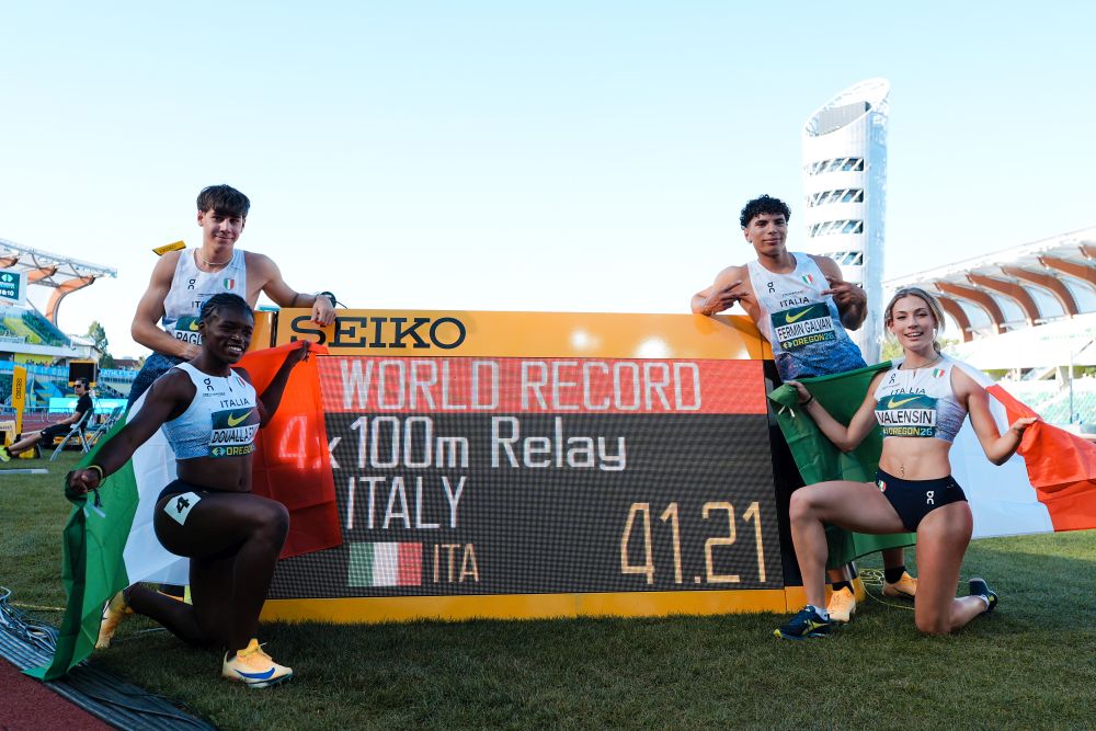 Atletica, notte magica per l’Italia a Eugene. Doppio oro ai Mondiali U20 con la 4×100 mista e Daniele Inzoli nel lungo!