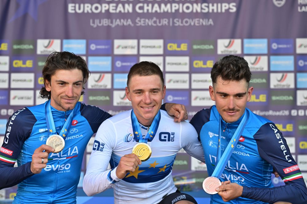 Ordine d’arrivo Europei ciclismo 2026: Evenepoel beffa Ciccone. Podio per Scaroni
