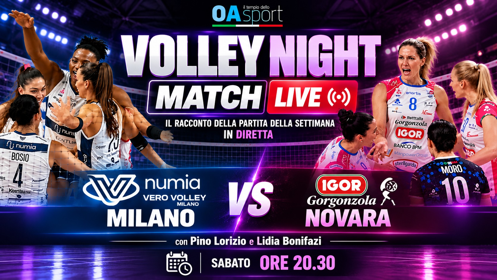 Milano-Novara LIVE: Egonu e Tolok accendono Volley Night Match Live!