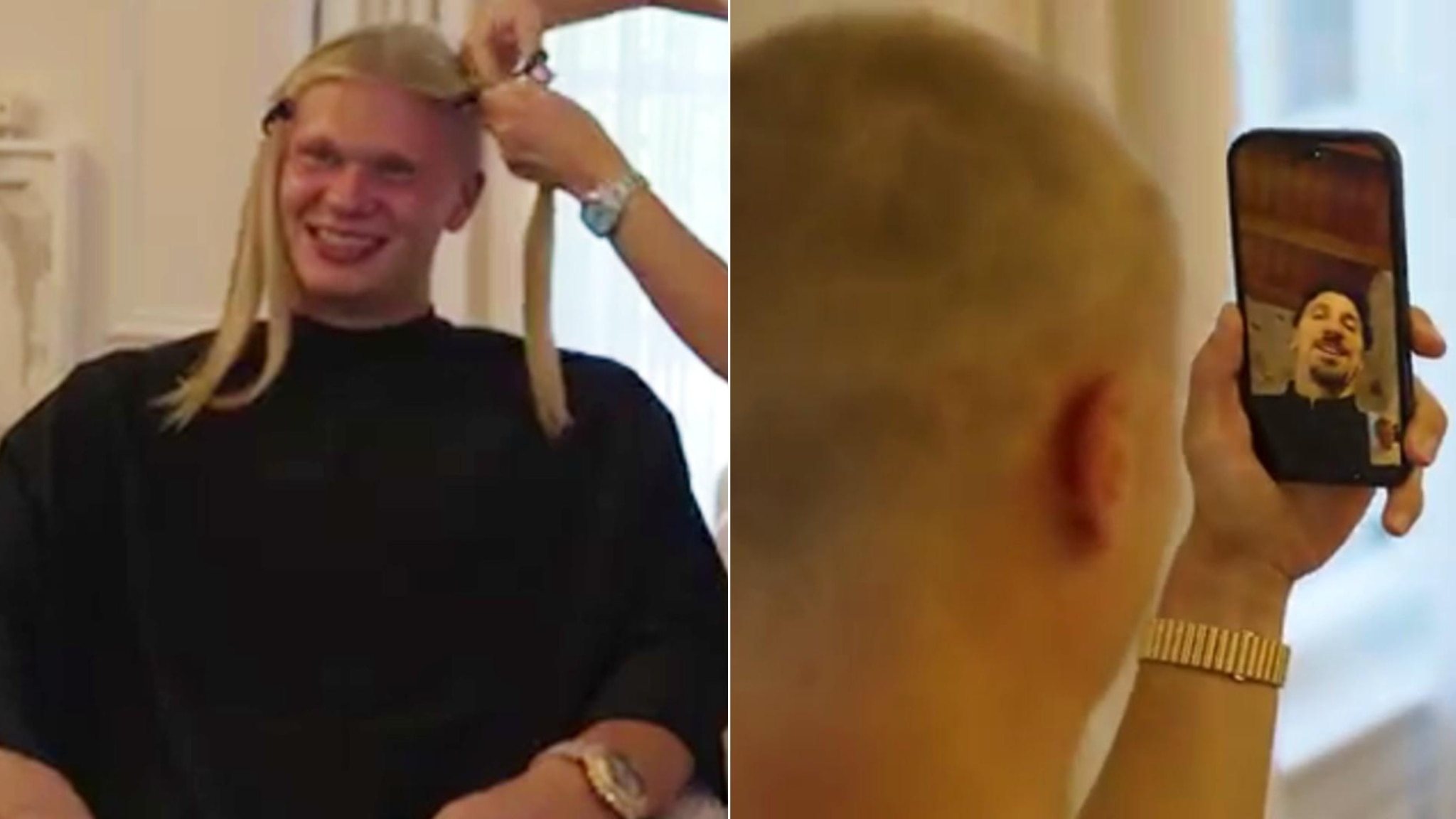 Haaland si rasa i capelli: le reazioni di Ibrahimovic e Guardiola