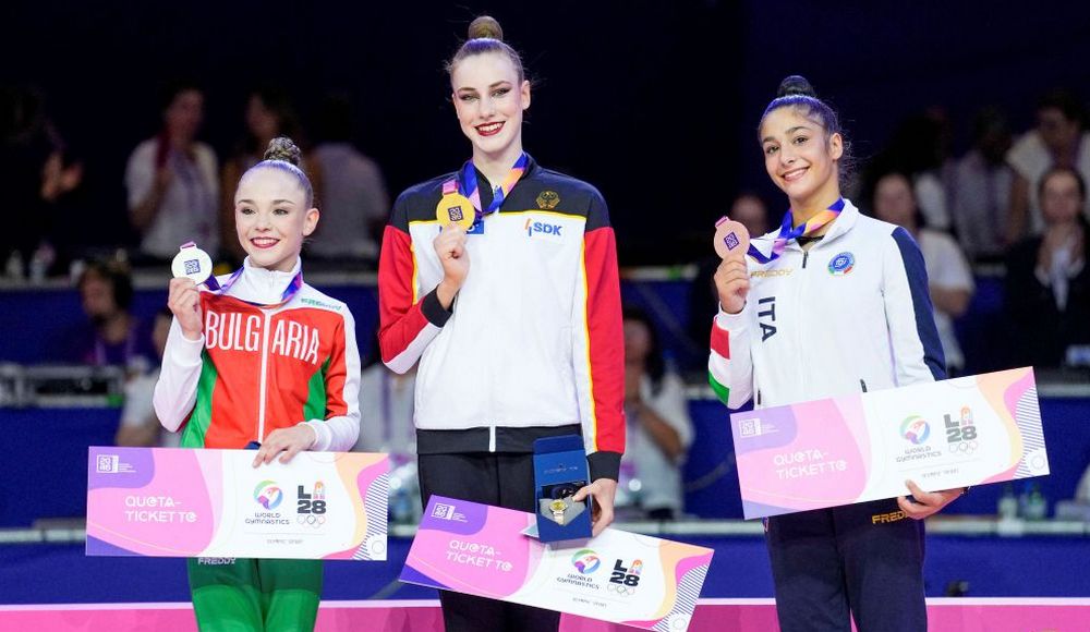 Mondiali ritmica Francoforte 2026, Raffaeli bronzo nell’All-Around: prima carta olimpica per Los Angeles 2028