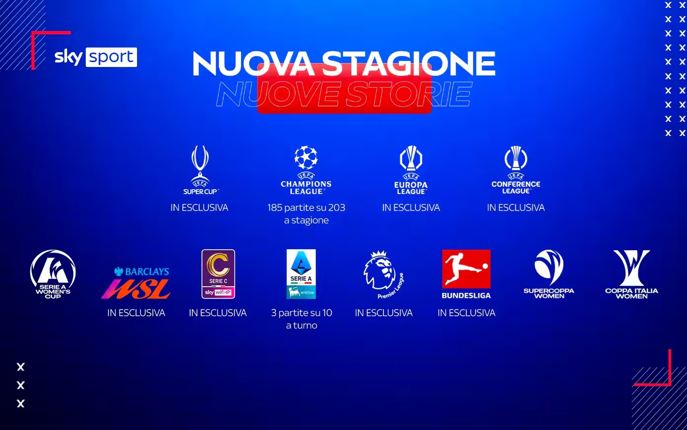 Sky Sport, oltre 2.000 partite nella stagione 2026/27: Serie A, Champions, Premier e tutte le novità
