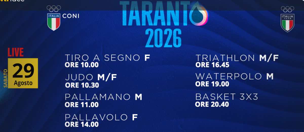 Giochi del Mediterraneo, il programma di oggi 29 agosto: le dirette su Sportface TV