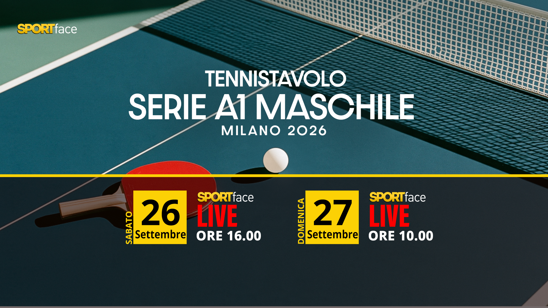 Serie A1 maschile: via al campionato con un weekend da vivere su Sportface TV
