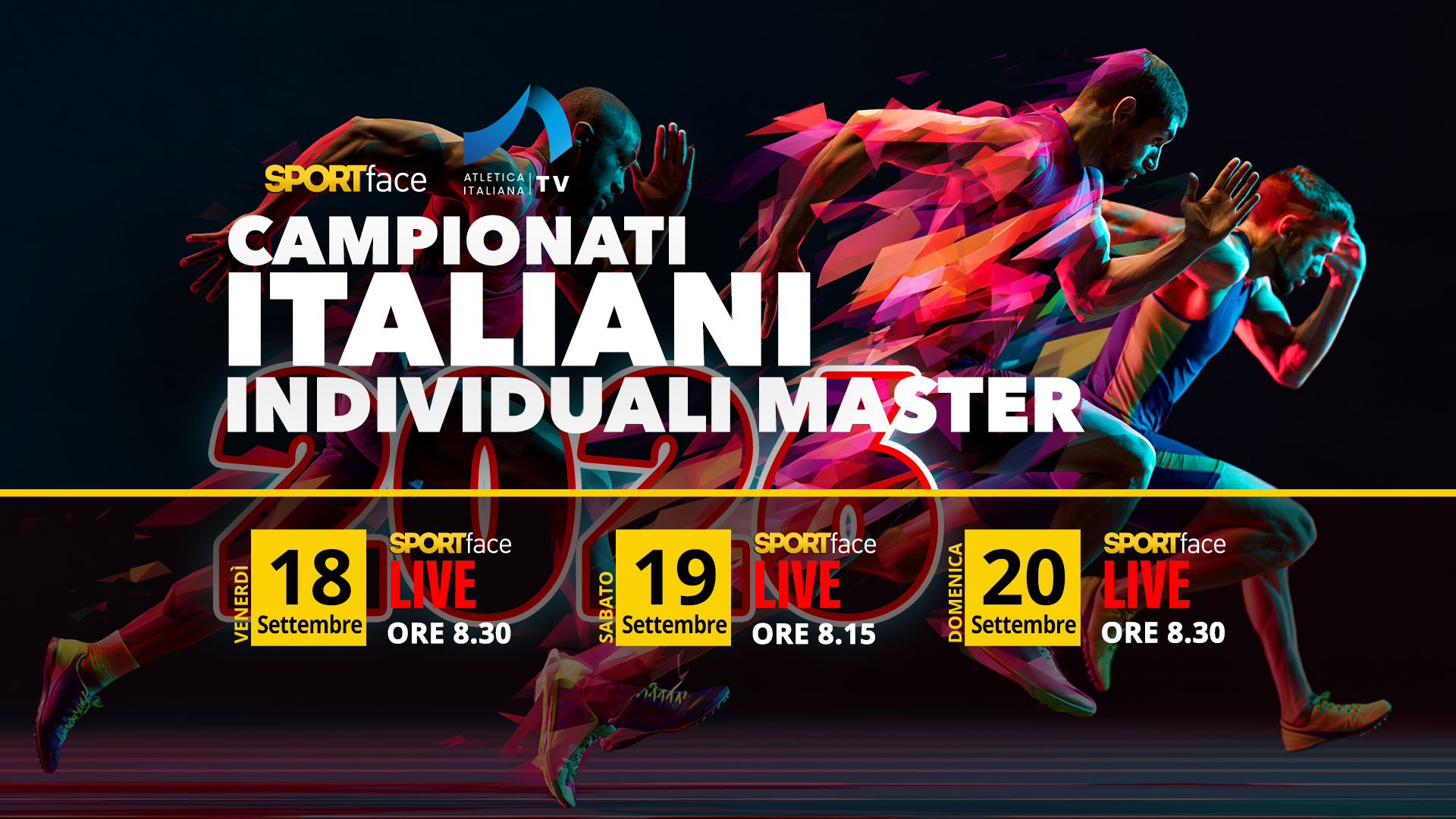 Campionati Italiani Master di atletica in diretta su Atletica Italiana TV dal 18 al 20 settembre